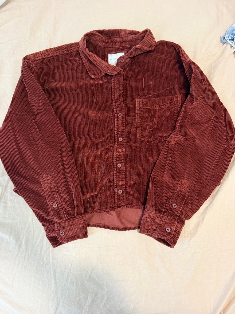 American Eagle Outfitters Corduroy Button-Front Jacket - Rust